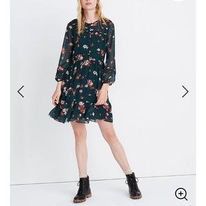 Madewell Pintuck Ruffle Dress